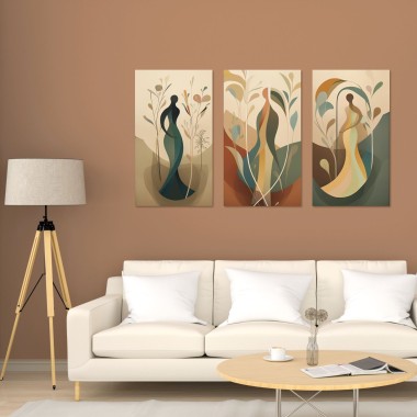 Τρίπτυχος Καμβάς Αφηρημένες φιγούρες (Σετ 3 τεμ) 116145 2