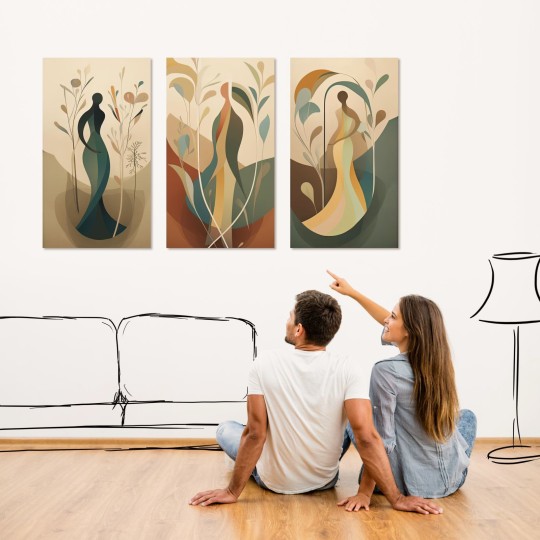 Τρίπτυχος Καμβάς Αφηρημένες φιγούρες (Σετ 3 τεμ) 116145 Τρίπτυχος Καμβάς Αφηρημένες φιγούρες (Σετ 3 τεμ) 116145