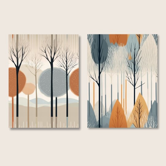 Δίπτυχο σετ Πίνακες Αφηρημένες φιγούρες  (50 x 70 cm) 116146 Δίπτυχο σετ Πίνακες Αφηρημένες φιγούρες  (50 x 70 cm) 116146