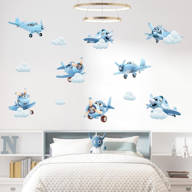 Παιδικά αυτοκόλλητα τοίχου 3D αεροπλανάκια 1279447