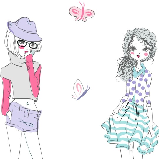 Αυτοκόλλητα τοίχου Fashion girls 1278895