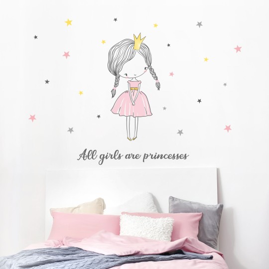 Αυτοκόλλητα τοίχου Όλα τα κορίτσια είναι πριγκίπισσες 1278896