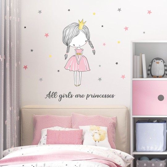 Αυτοκόλλητα τοίχου Όλα τα κορίτσια είναι πριγκίπισσες 1278896