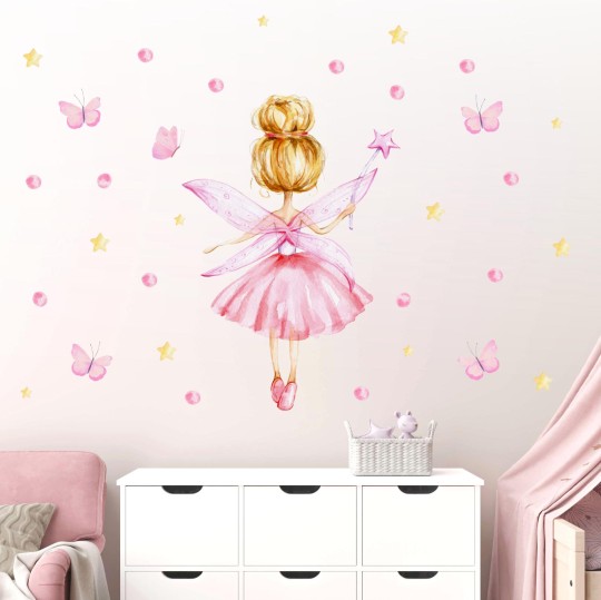 Αυτοκολλητα παιδικά - Watercolor Νεράιδα με αστέρια 1278897