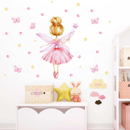 Αυτοκολλητα παιδικά - Watercolor Νεράιδα με αστέρια 1278897