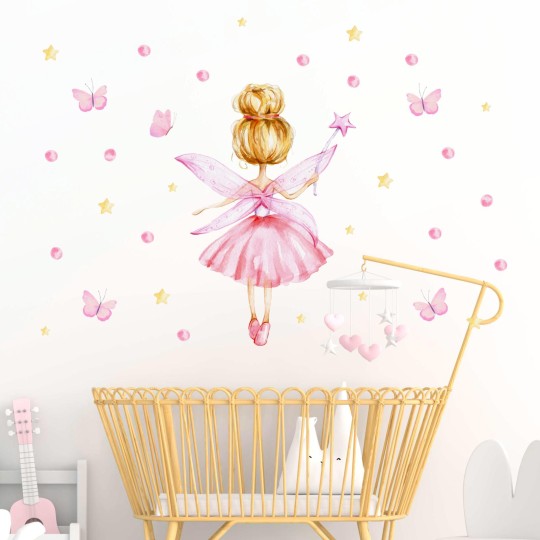 Αυτοκολλητα παιδικά - Watercolor Νεράιδα με αστέρια 1278897