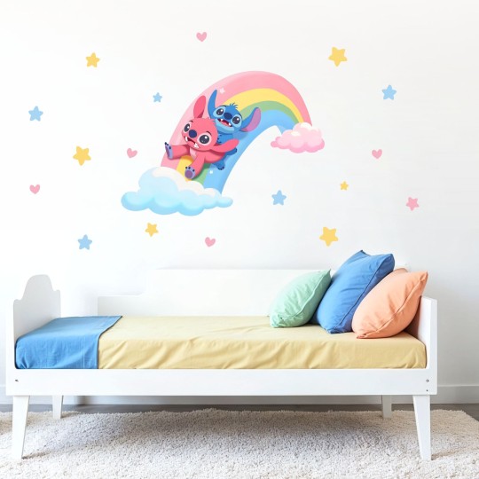 Παιδικά Αυτοκόλλητα τοίχου Lilo & Stitch σε ουράνιο τόξο 1278752 Παιδικά Αυτοκόλλητα τοίχου Lilo & Stitch σε ουράνιο τόξο 1278752
