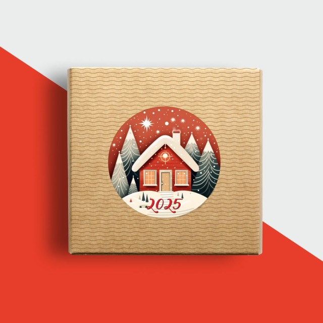 Αυτοκόλλητες ετικέτες στρογγυλές "Καλές γιορτές" 50054