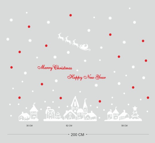 Αυτοκόλλητο χριστουγεννιάτικο  χιονισμένα σπιτάκια 1280272 Αυτοκόλλητο χριστουγεννιάτικο  χιονισμένα σπιτάκια 1280272