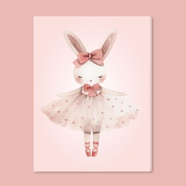 Παιδικός πίνακας σε καμβά Κουνελάκι μπαλαρίνα 117000