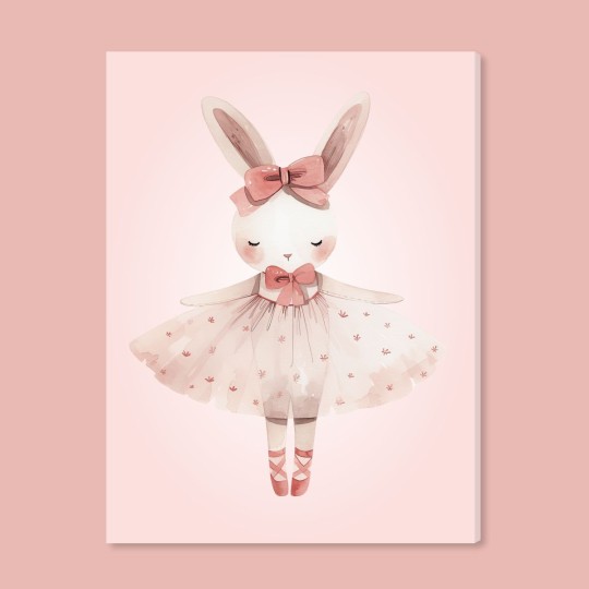 Παιδικός πίνακας σε καμβά Κουνελάκι μπαλαρίνα 117000 Παιδικός πίνακας σε καμβά Κουνελάκι μπαλαρίνα 117000