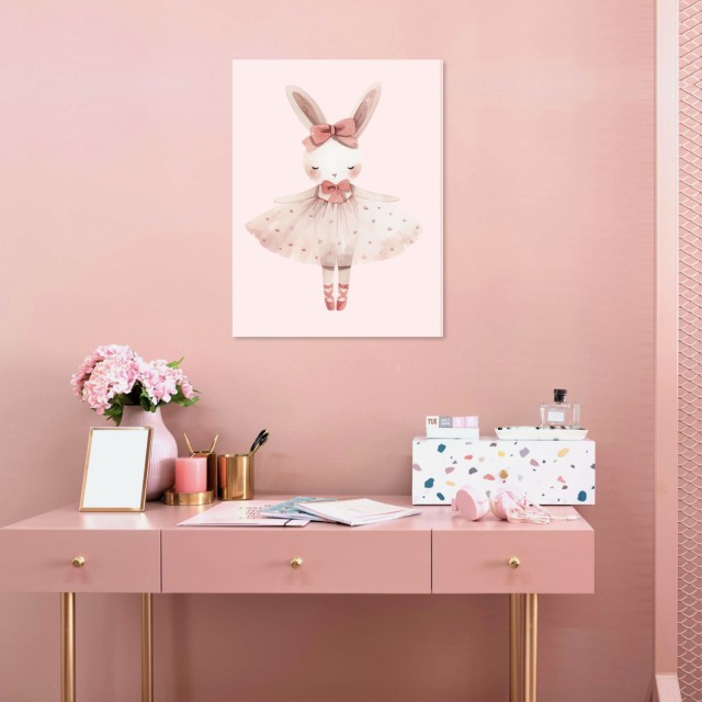Παιδικός πίνακας σε καμβά Κουνελάκι μπαλαρίνα 117000