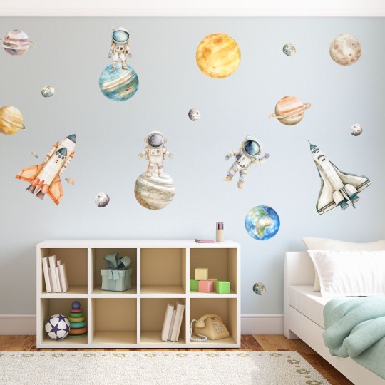 Αυτοκόλλητο παιδικό - Αστροναύτες και πλανήτες 1278225