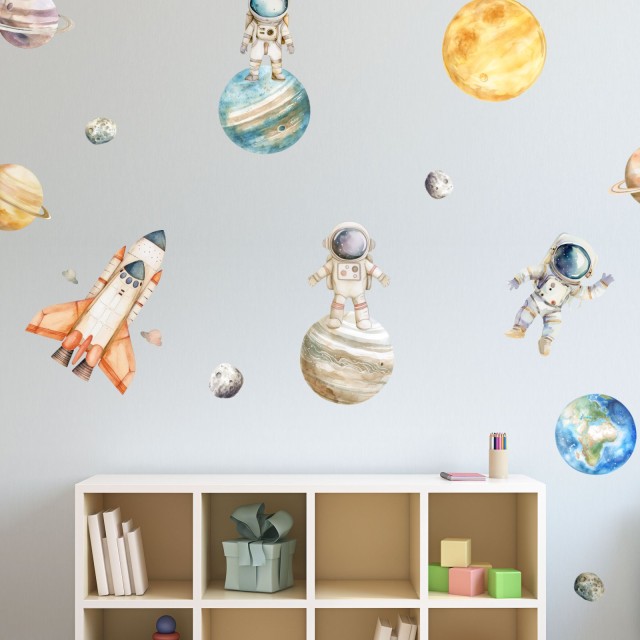 Αυτοκόλλητο παιδικό - Αστροναύτες και πλανήτες 1278225