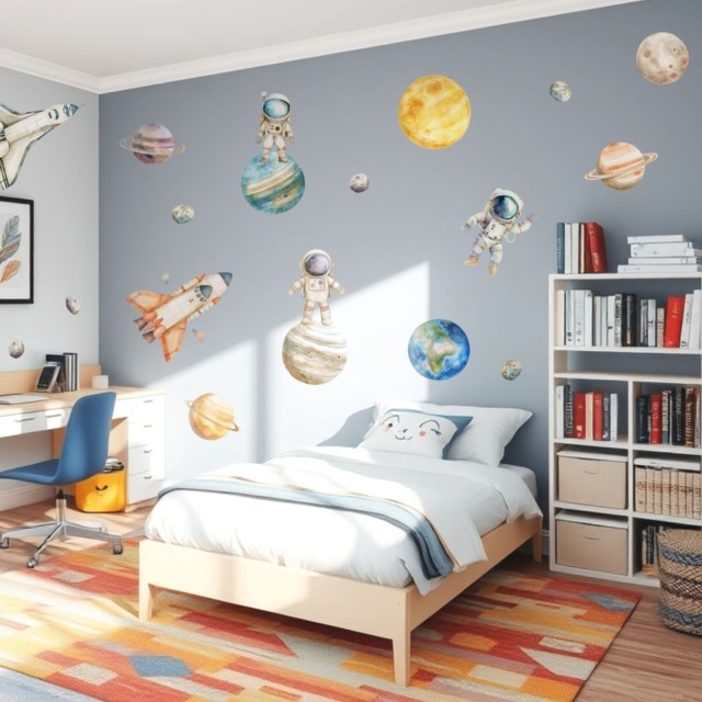 Αυτοκόλλητο παιδικό - Αστροναύτες και πλανήτες 1278225