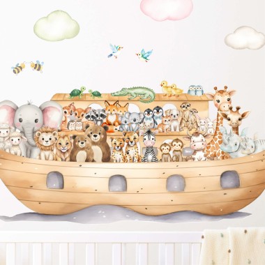 Αυτοκόλλητα τοίχου - Κιβωτός με ζωάκια 1278769 2