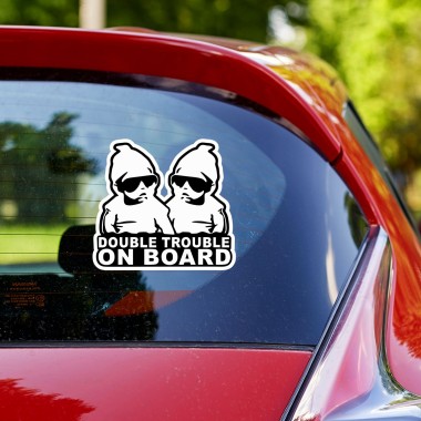 Αυτοκόλλητο αυτοκινήτου Double trouble on Board 20080