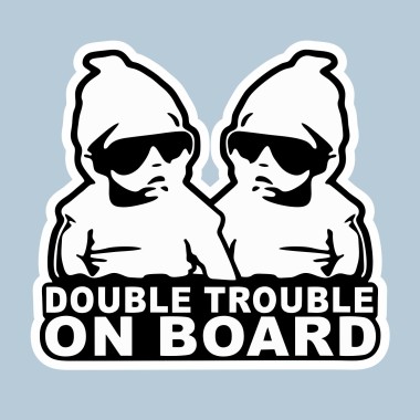 Αυτοκόλλητο αυτοκινήτου Double trouble on Board 20080 2