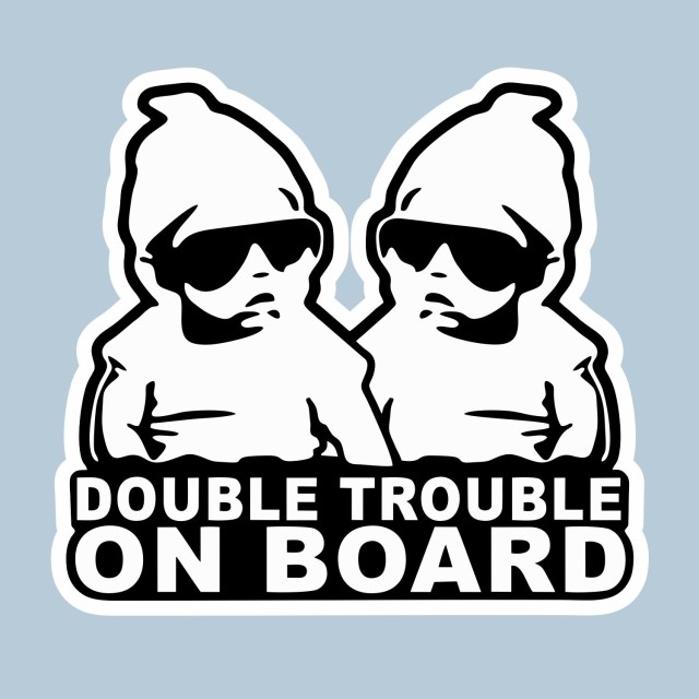 Αυτοκόλλητο αυτοκινήτου Double trouble on Board 20080