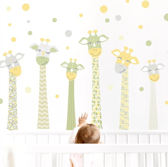 Αυτοκόλλητα τοίχου παιδικά Χαριτωμένες Καμηλοπαρδάλεις 1278777