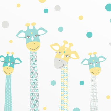 Αυτοκόλλητα τοίχου παιδικά Χαριτωμένες Καμηλοπαρδάλεις 1278779 2