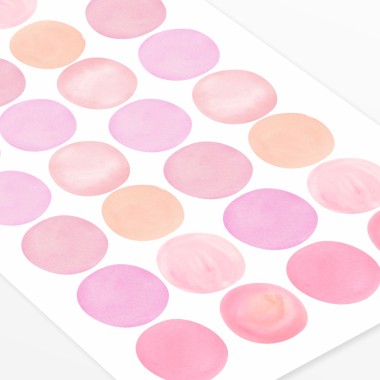 Σετ Αυτοκόλλητα τοίχου Pastel Watercolor κύκλοι πουα (32 τεμ) 1279007 2