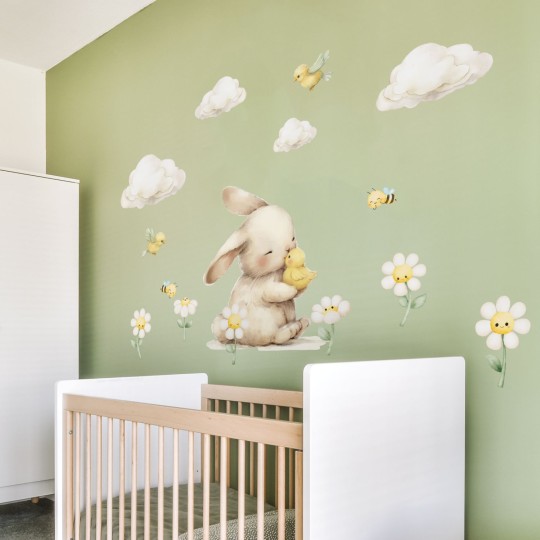 Αυτοκόλλητα τοίχου παιδικά - Κουνελάκι και πουλάκι 1278711