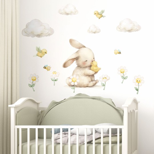 Αυτοκόλλητα τοίχου παιδικά - Κουνελάκι και πουλάκι 1278711