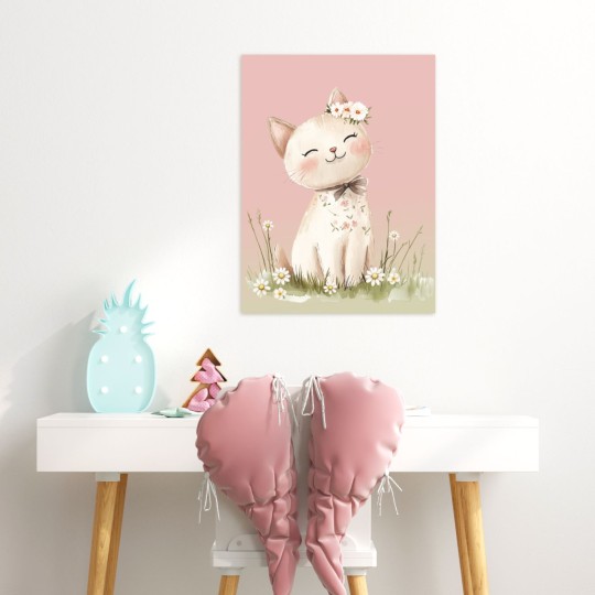 Παιδικός πίνακας σε καμβά Γατούλα με λουλούδια (30x40 cm) 117002 Παιδικός πίνακας σε καμβά Γατούλα με λουλούδια (30x40 cm) 117002
