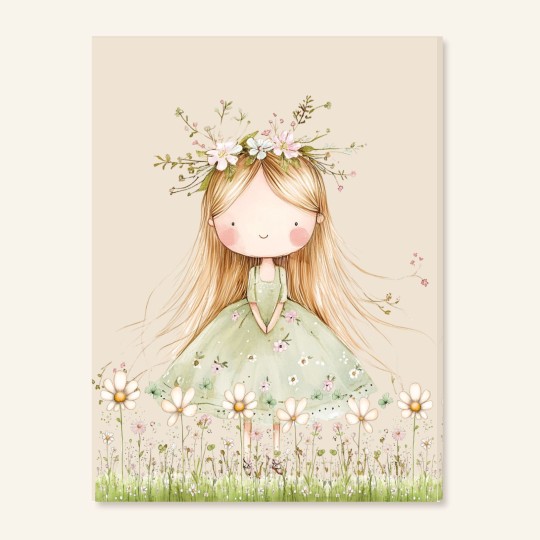 Παιδικός Πίνακας Κορίτσι με λουλούδια 117025 Παιδικός Πίνακας Κορίτσι με λουλούδια 117025