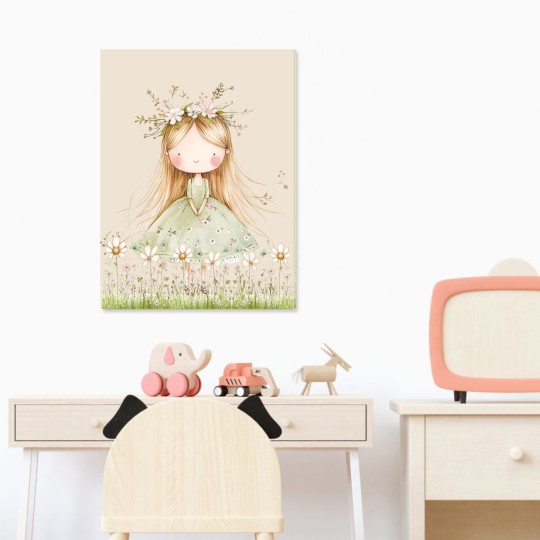 Παιδικός Πίνακας Κορίτσι με λουλούδια 117025 Παιδικός Πίνακας Κορίτσι με λουλούδια 117025