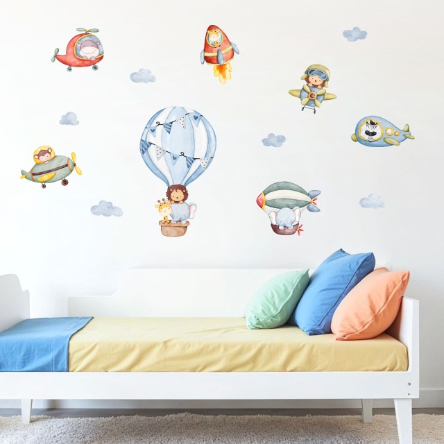 Παιδικά αυτοκόλλητα Ζωάκια σε ιπτάμενα οχήματα 1278825