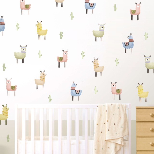 Σετ παιδικά αυτοκολλητα τοίχου - Ζωάκια Λάμα (64 ΤΕΜ) 1279006