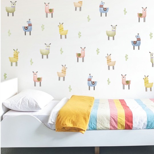Σετ παιδικά αυτοκολλητα τοίχου - Ζωάκια Λάμα (64 ΤΕΜ) 1279006