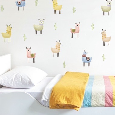 Σετ παιδικά αυτοκολλητα τοίχου - Ζωάκια Λάμα (64 ΤΕΜ) 1279006 2