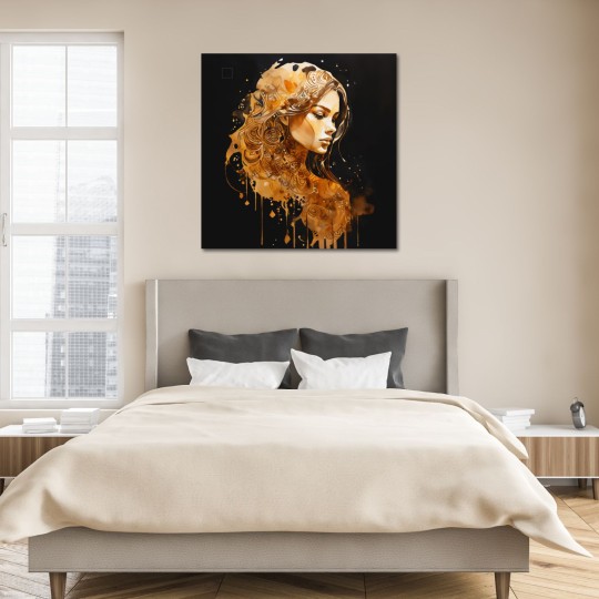 Διακοσμητικός πίνακας σε καμβά Όμορφη γυναίκα ημιπροφίλ - Abstract painting Διακοσμητικός πίνακας σε καμβά Όμορφη γυναίκα ημιπροφίλ - Abstract painting