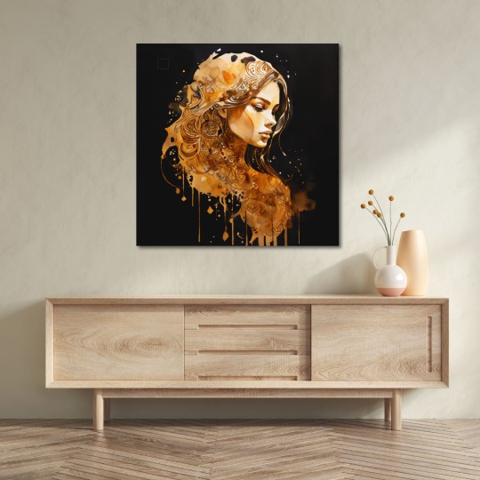Διακοσμητικός πίνακας σε καμβά Όμορφη γυναίκα ημιπροφίλ - Abstract painting Διακοσμητικός πίνακας σε καμβά Όμορφη γυναίκα ημιπροφίλ - Abstract painting
