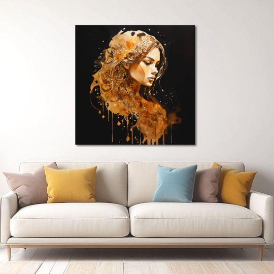 Διακοσμητικός πίνακας σε καμβά Όμορφη γυναίκα ημιπροφίλ - Abstract painting Διακοσμητικός πίνακας σε καμβά Όμορφη γυναίκα ημιπροφίλ - Abstract painting