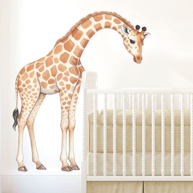 Αυτοκόλλητο τοίχου παιδικό - Καμηλοπάρδαλη φύλακας άγγελος 1278754