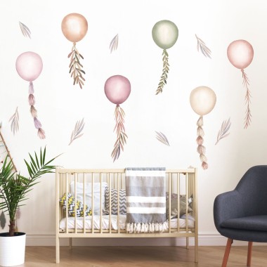 Παιδικά αυτοκόλλητα τοίχου Boho μπαλόνια 127875 2