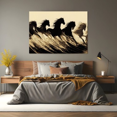 Πίνακας abstract  Άλογα που τρέχουν