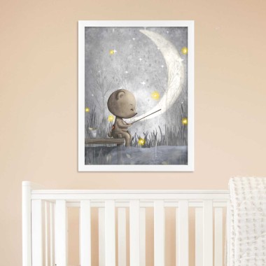 Παιδική αφίσα Αρκουδάκι με φεγγάρι 3005 2