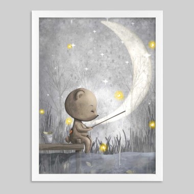 Παιδική αφίσα Αρκουδάκι με φεγγάρι 3005