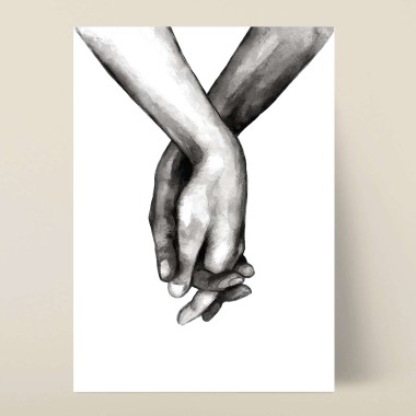 Διακοσμητική Αφίσα Two Hands, One Heart 9014 2