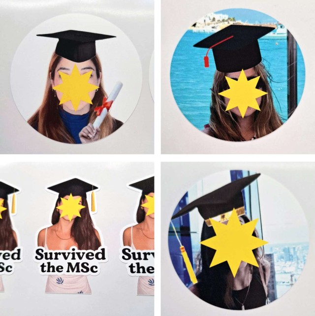 Αυτοκόλλητες ετικέτες αποφοίτησης στρογγυλές με δική σας φωτογραφία 71011